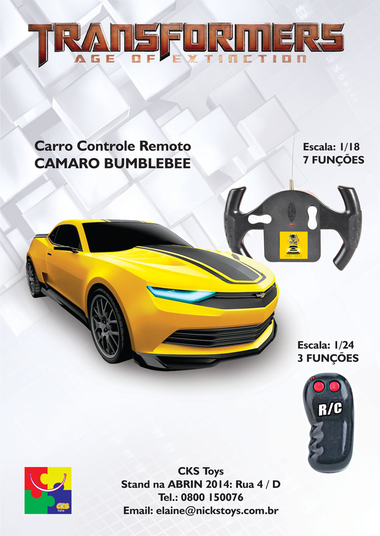 Carro de controle remoto camaro bumblebee 1 18 cks